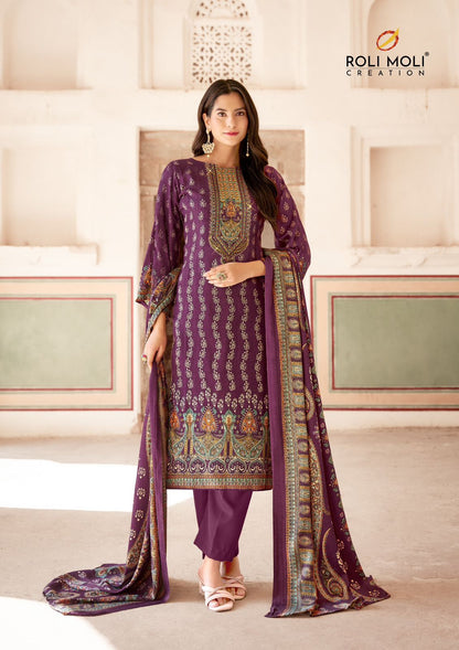 Aayat Roli Moli Pashmina Suits Wholesale Price