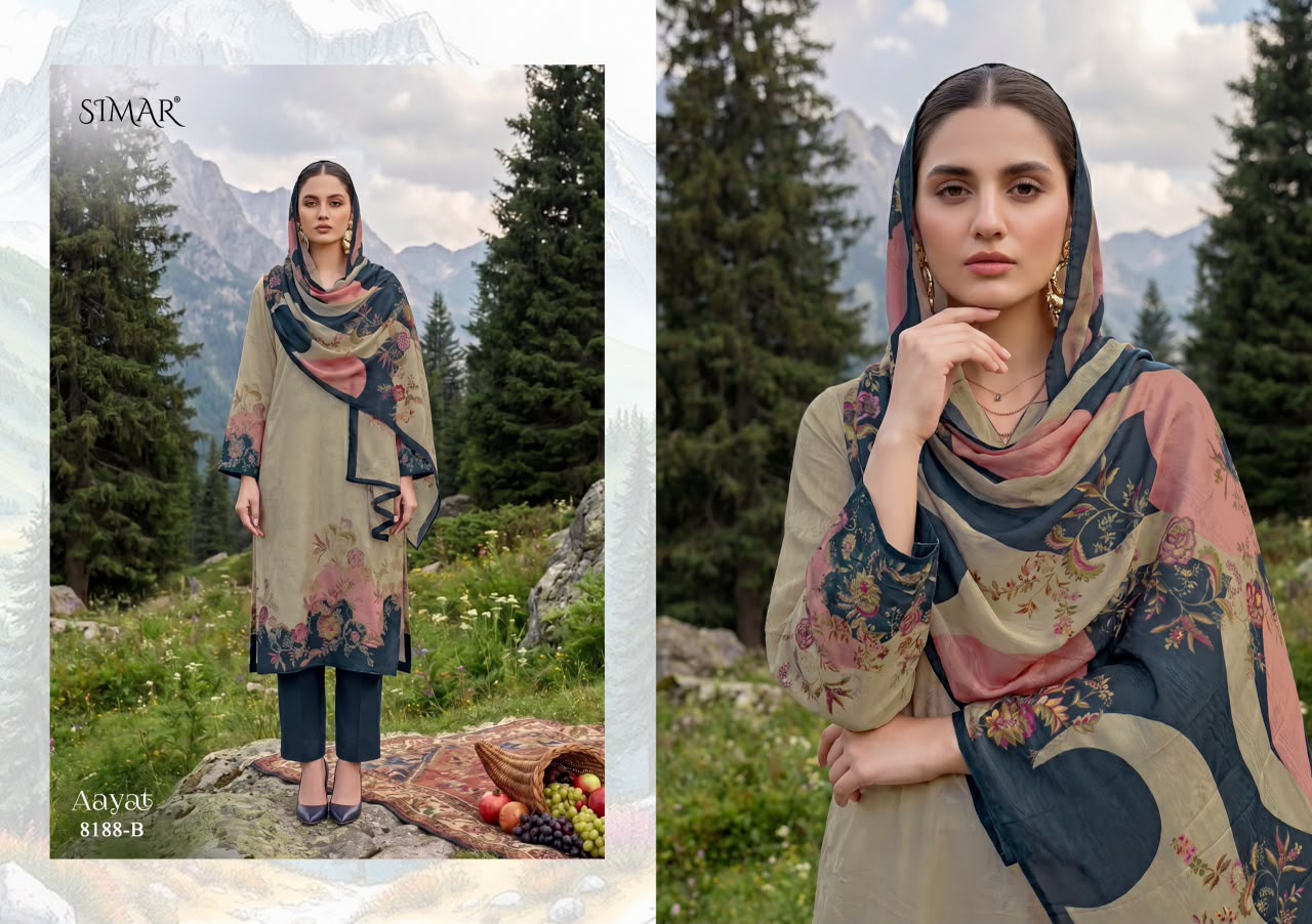 Aayat Simar Viscose Organza Pant Style Suits Wholesaler India