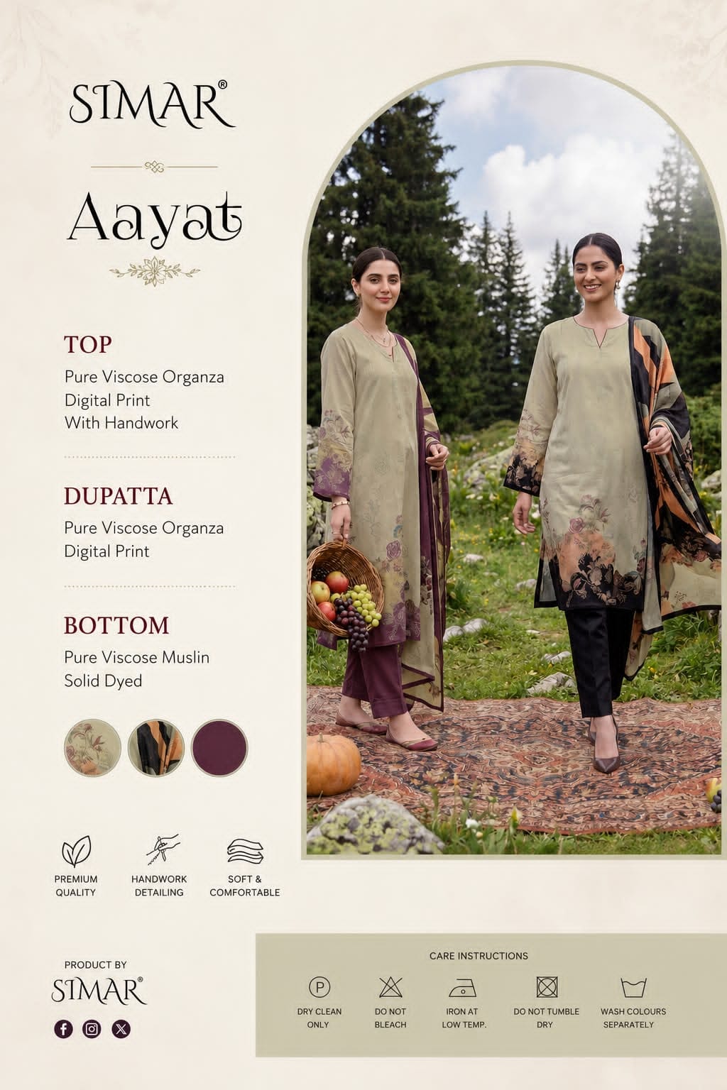 Aayat Simar Viscose Organza Pant Style Suits Wholesaler India