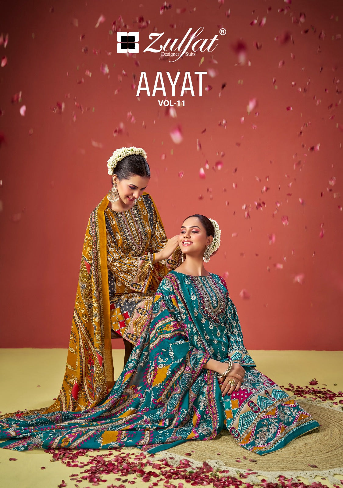 Aayat Vol 11 Zulfat Designer Viscose Rayon Karachi Salwar Suits Wholesaler