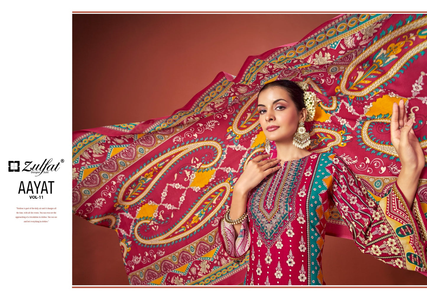 Aayat Vol 11 Zulfat Designer Viscose Rayon Karachi Salwar Suits Wholesaler