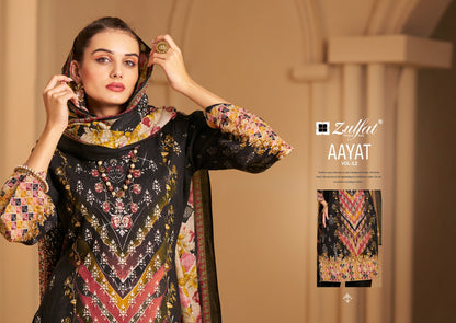 Aayat Vol 12 Zulfat Designer Viscose Rayon Karachi Salwar Suits Supplier