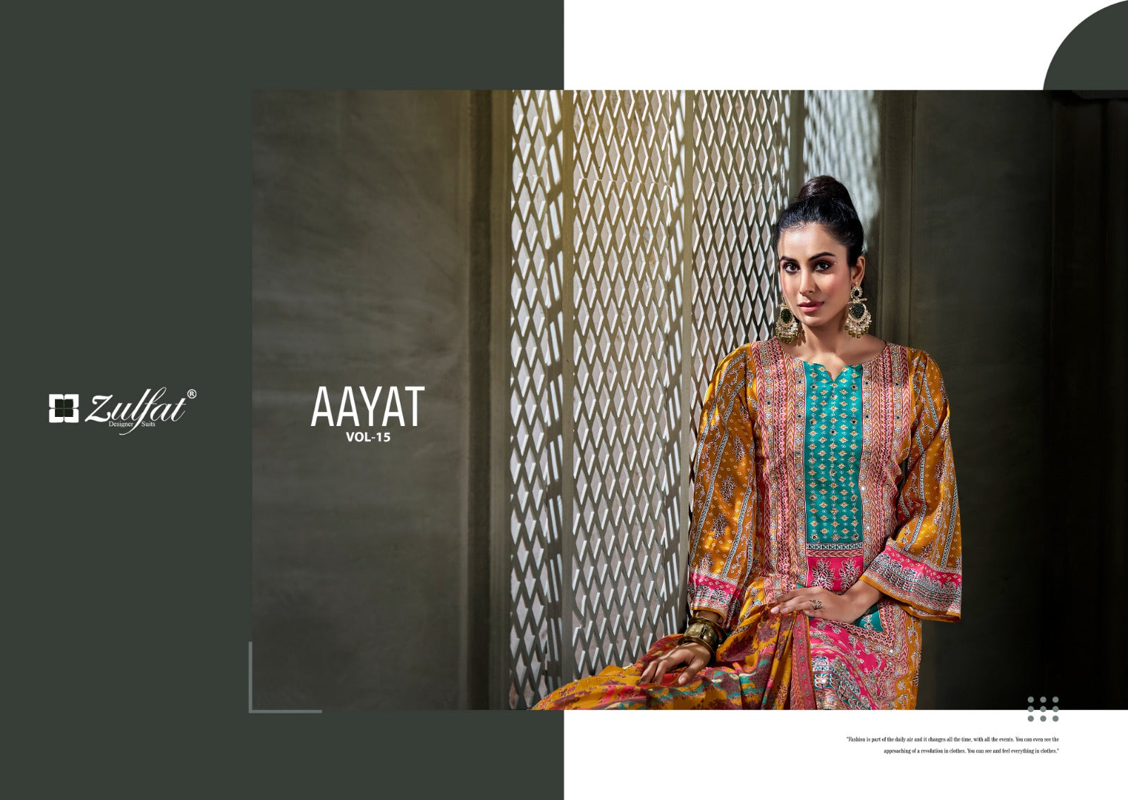 Aayat Vol 15 Zulfat Designer Viscose Rayon Karachi Salwar Suits Wholesaler India