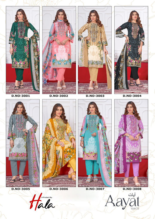Aayat Vol 3 Hala Cotton Karachi Salwar Suits Wholesale