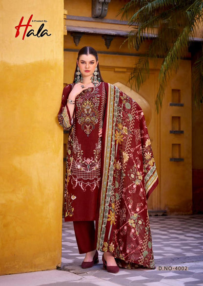 Aayat Vol 4 Hala Mix Cotton Karachi Salwar Suits Exporter India