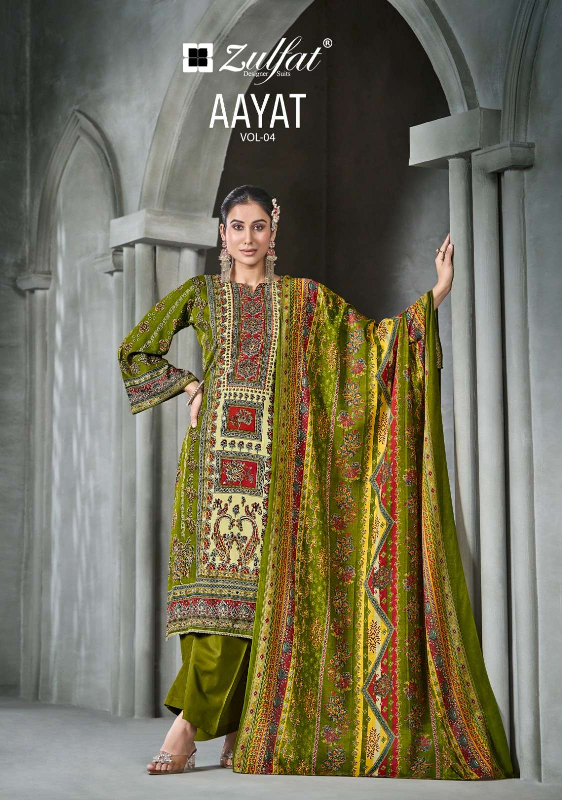Aayat Vol 4 Zulfat Designer Viscose Rayon Karachi Salwar Suits Supplier
