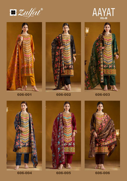 Aayat Vol 8 Zulfat Designer Viscose Rayon Karachi Salwar Suits Exporter Ahmedabad