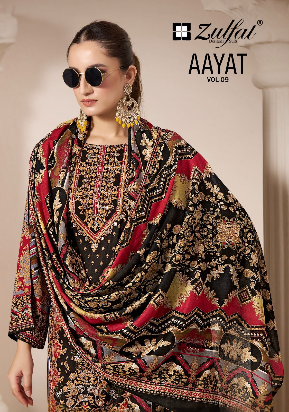 Aayat Vol 9 Zulfat Designer Viscose Rayon Karachi Salwar Suits Wholesaler India