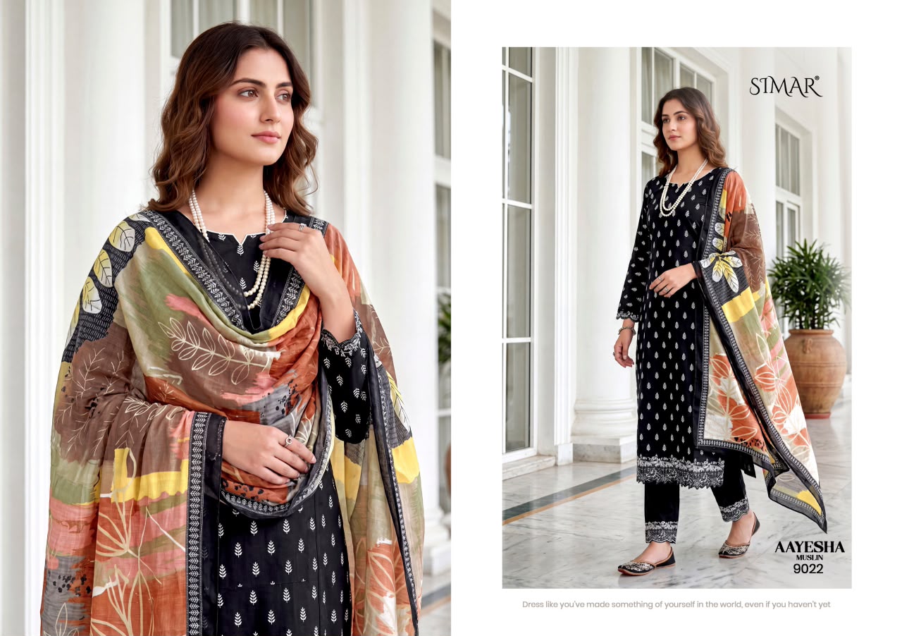 Aayesha Muslin Simar Viscose Pant Style Suits Wholesaler India