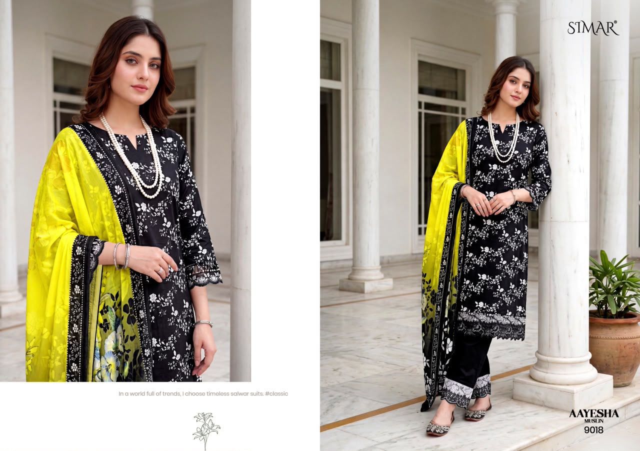 Aayesha Muslin Simar Viscose Pant Style Suits Wholesaler India