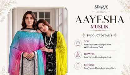 Aayesha Muslin Simar Viscose Pant Style Suits Wholesaler India