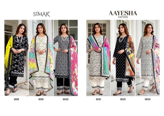 Aayesha Simar Lawn Cotton Pakistani Salwar Suits Wholesaler Ahmedabad