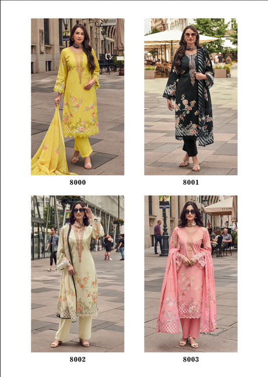 Aayka The Hermitage Shop Lawn Cotton Karachi Salwar Suits Wholesaler India
