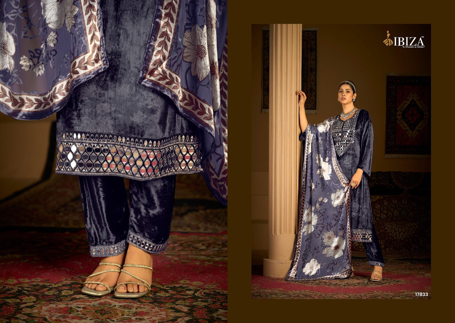 Aayna Ibiza Velvet Suits Supplier Ahmedabad