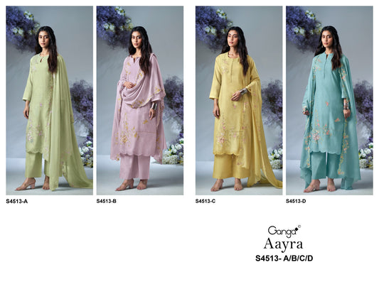 Aayra 4513 Ganga Mul Plazzo Style Suits Exporter Ahmedabad