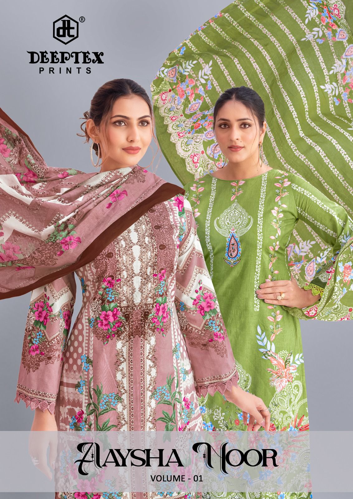 Aaysha Noor Vol 1 Deeptex Prints Cotton Karachi Readymade Suits Wholesaler Gujarat