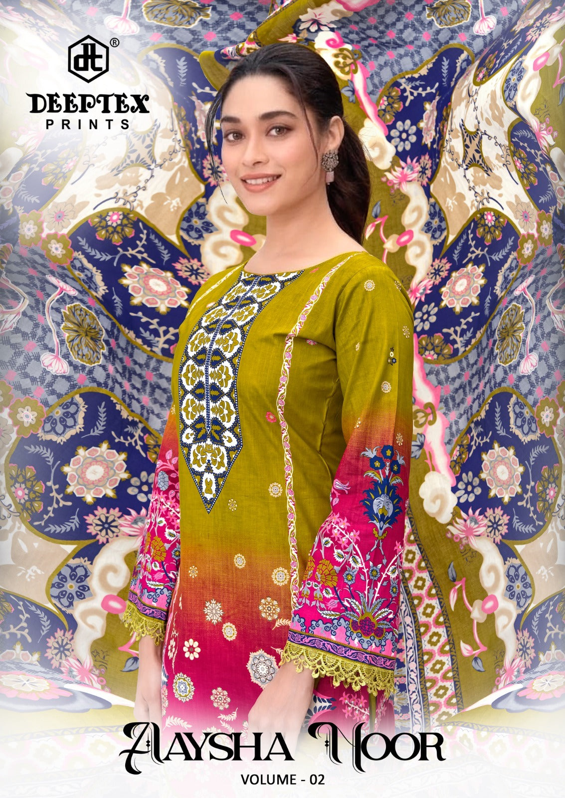 Aaysha Noor Vol 2 Deeptex Prints Cotton Karachi Readymade Suits Supplier