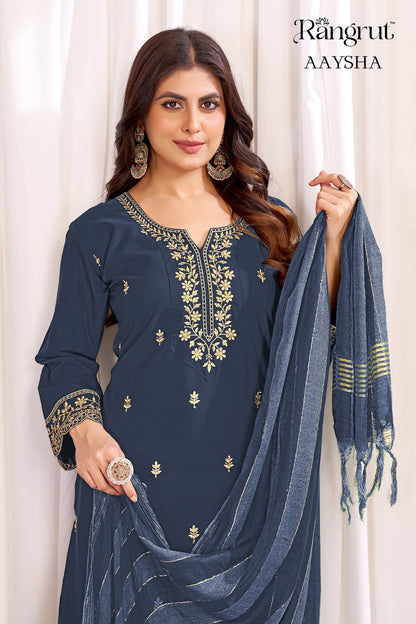 Aaysha Rangrut Banwery Crape Readymade Pant Style Suits Manufacturer Ahmedabad