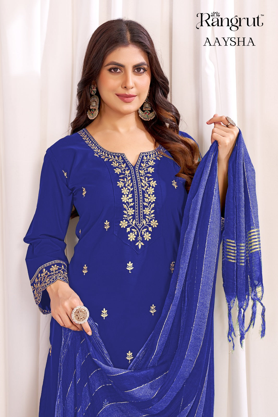 Aaysha Rangrut Banwery Crape Readymade Pant Style Suits Manufacturer Ahmedabad