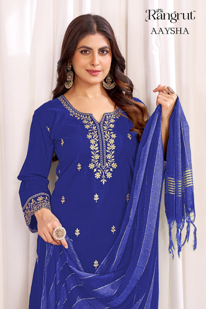 Aaysha Rangrut Banwery Crape Readymade Pant Style Suits Manufacturer Ahmedabad