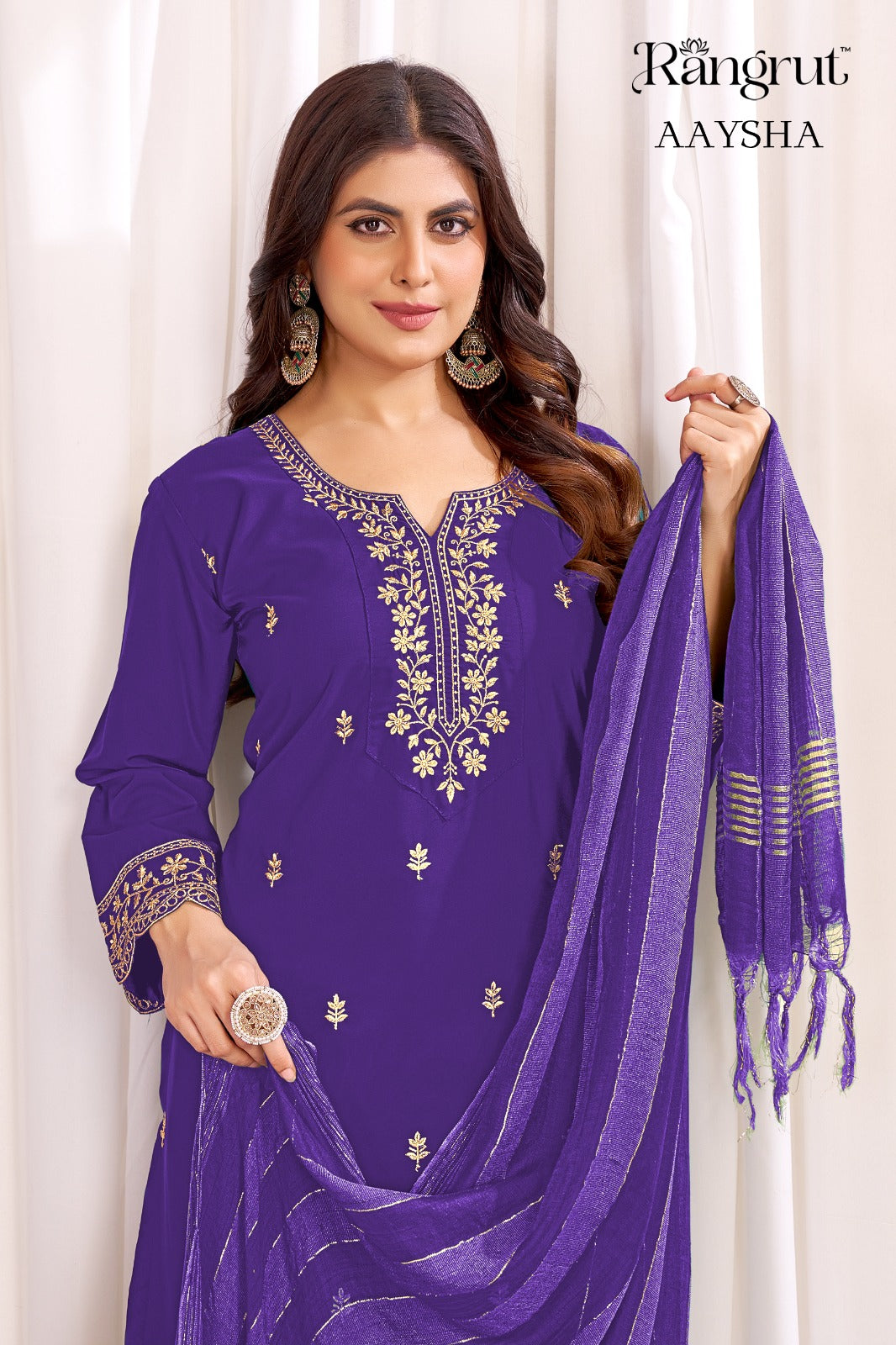 Aaysha Rangrut Banwery Crape Readymade Pant Style Suits Manufacturer Ahmedabad