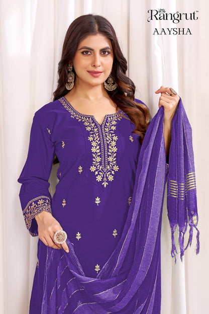 Aaysha Rangrut Banwery Crape Readymade Pant Style Suits Manufacturer Ahmedabad