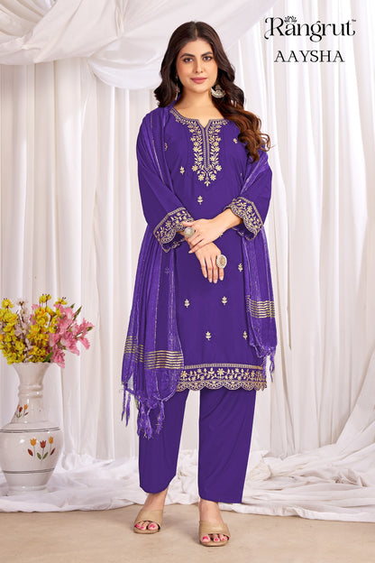 Aaysha Rangrut Banwery Crape Readymade Pant Style Suits Manufacturer Ahmedabad