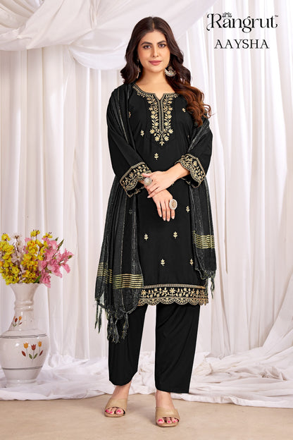 Aaysha Rangrut Banwery Crape Readymade Pant Style Suits Manufacturer Ahmedabad