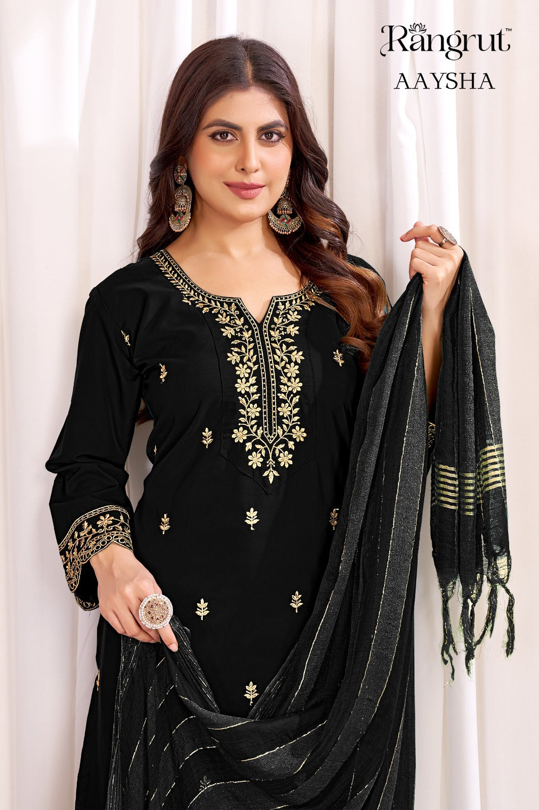 Aaysha Rangrut Banwery Crape Readymade Pant Style Suits Manufacturer Ahmedabad