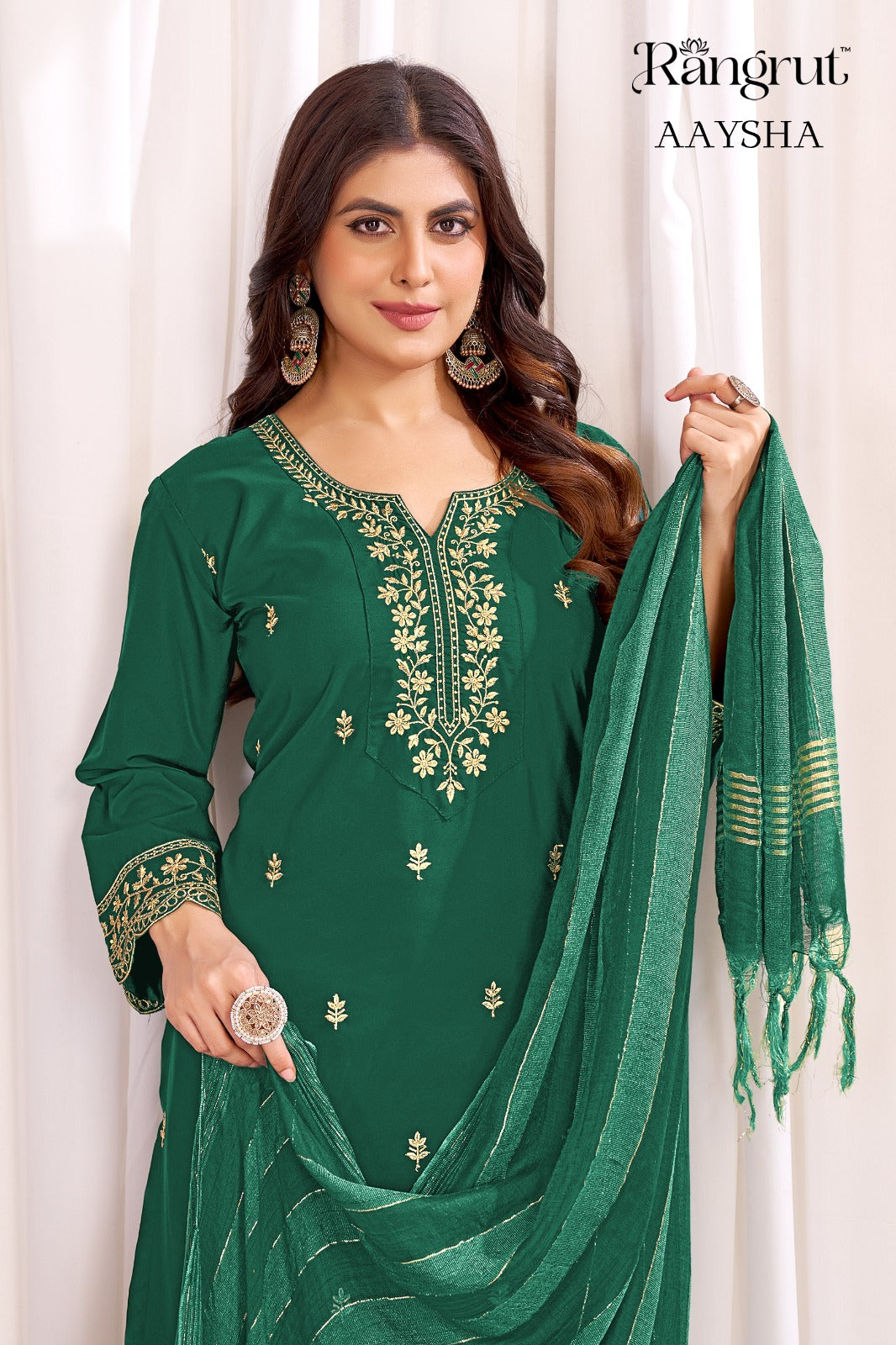 Aaysha Rangrut Banwery Crape Readymade Pant Style Suits Manufacturer Ahmedabad