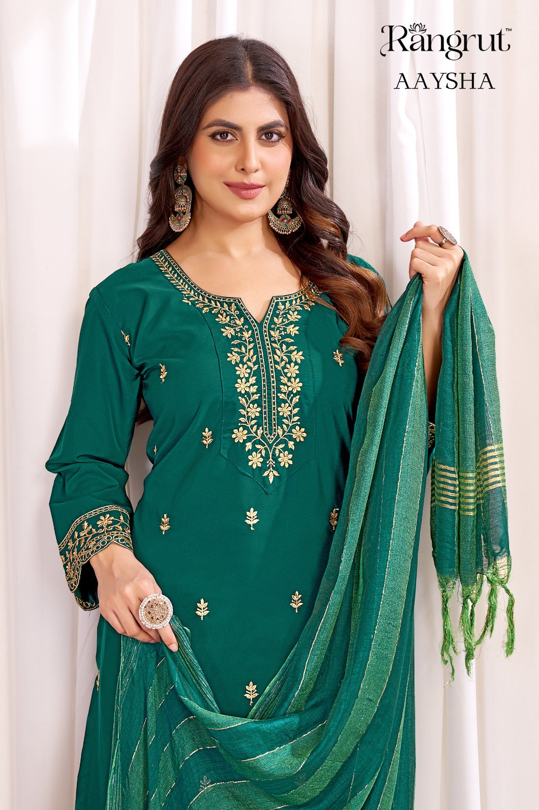 Aaysha Rangrut Banwery Crape Readymade Pant Style Suits Manufacturer Ahmedabad