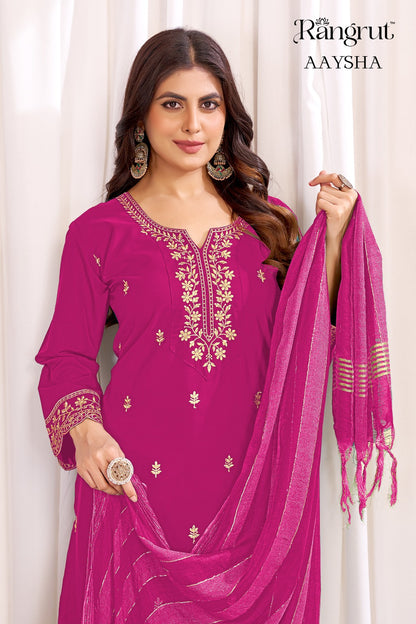 Aaysha Rangrut Banwery Crape Readymade Pant Style Suits Manufacturer Ahmedabad