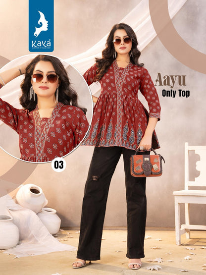 Aayu Kaya Cotton Fancy Tops Exporter