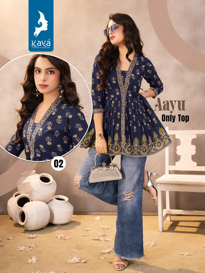 Aayu Kaya Cotton Fancy Tops Exporter