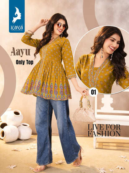 Aayu Kaya Cotton Fancy Tops Exporter