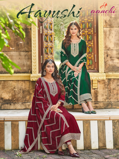 Aayushi Aanchi Silk Readymade Anarkali Suits Wholesaler India