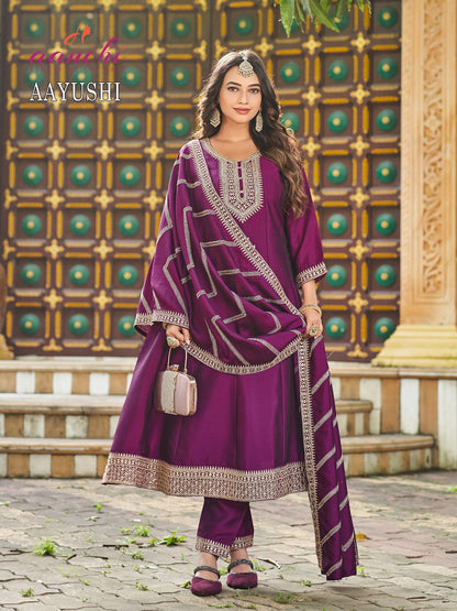 Aayushi Aanchi Silk Readymade Anarkali Suits Wholesaler India