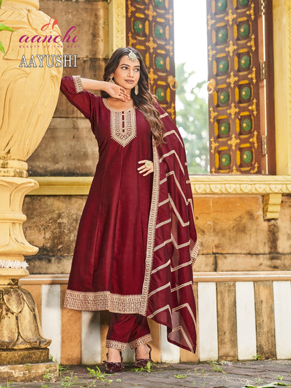 Aayushi Aanchi Silk Readymade Anarkali Suits Wholesaler India