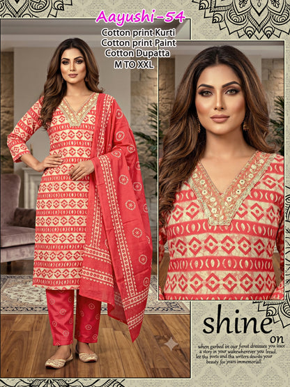 Aayushi Infinity Readymade Cotton Pant Suits Wholesale Rate