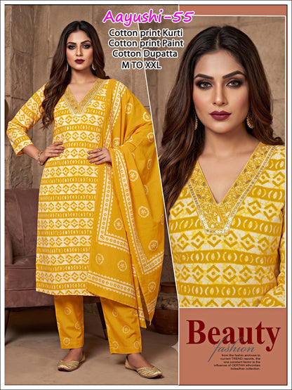Aayushi Infinity Readymade Cotton Pant Suits Wholesale Rate