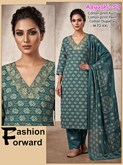 Aayushi Infinity Readymade Cotton Pant Suits Wholesale Rate