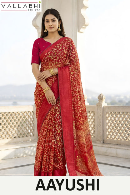 Aayushi Vallabhi Prints Georgette Sarees Manufacturer
