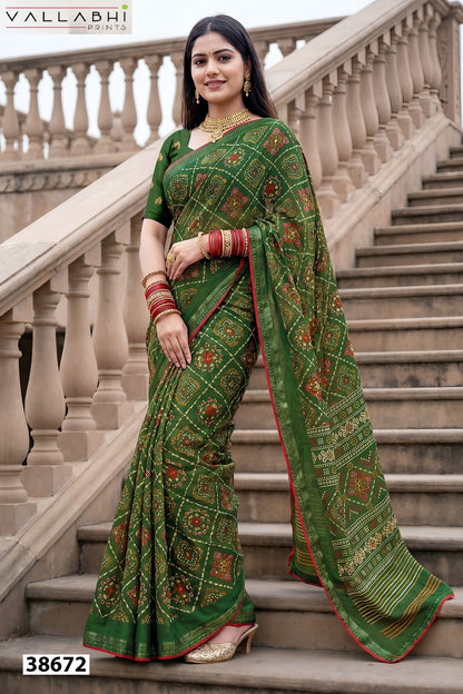 Aayushi Vol 3 Vallabhi Prints Moss Sarees Wholesaler