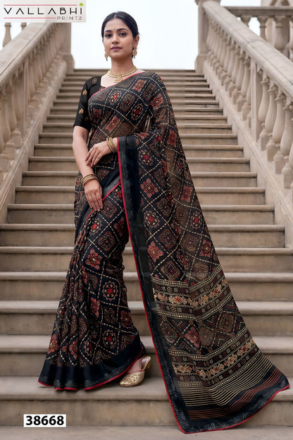Aayushi Vol 3 Vallabhi Prints Moss Sarees Wholesaler