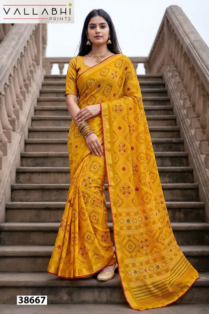 Aayushi Vol 3 Vallabhi Prints Moss Sarees Wholesaler