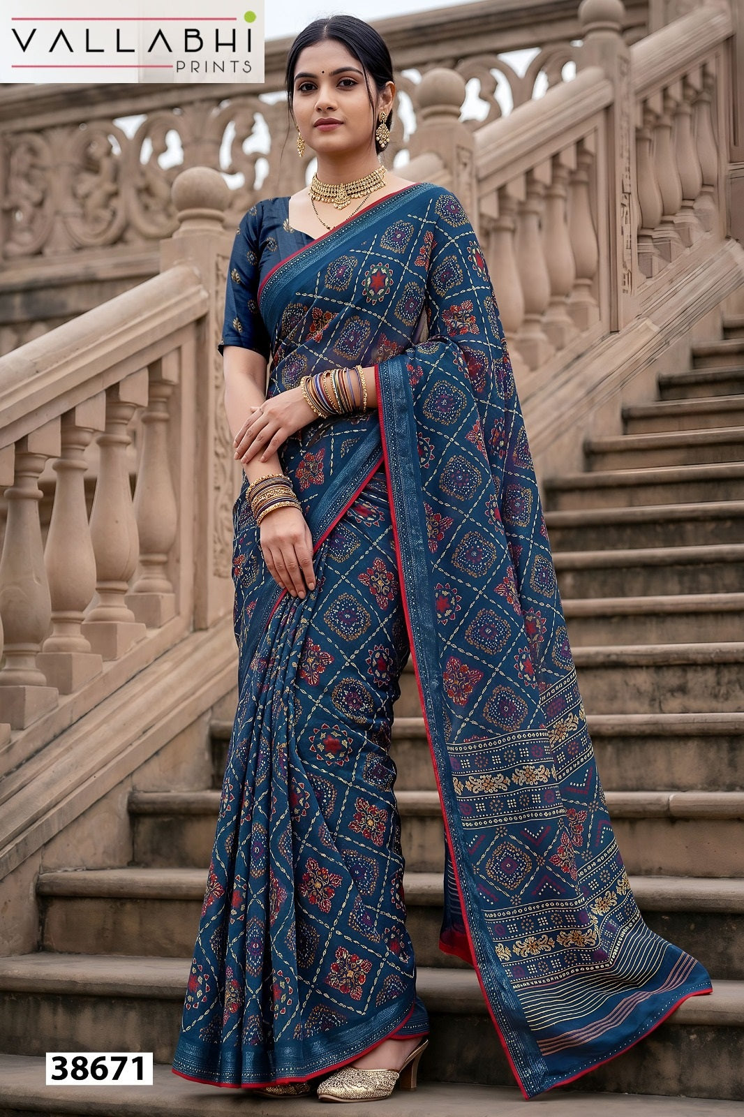 Aayushi Vol 3 Vallabhi Prints Moss Sarees Wholesaler