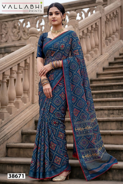 Aayushi Vol 3 Vallabhi Prints Moss Sarees Wholesaler