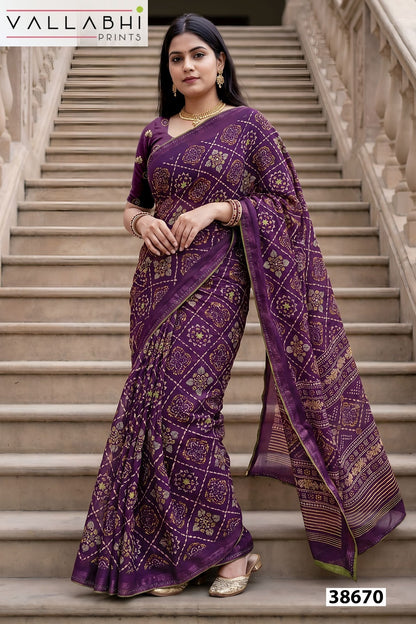 Aayushi Vol 3 Vallabhi Prints Moss Sarees Wholesaler