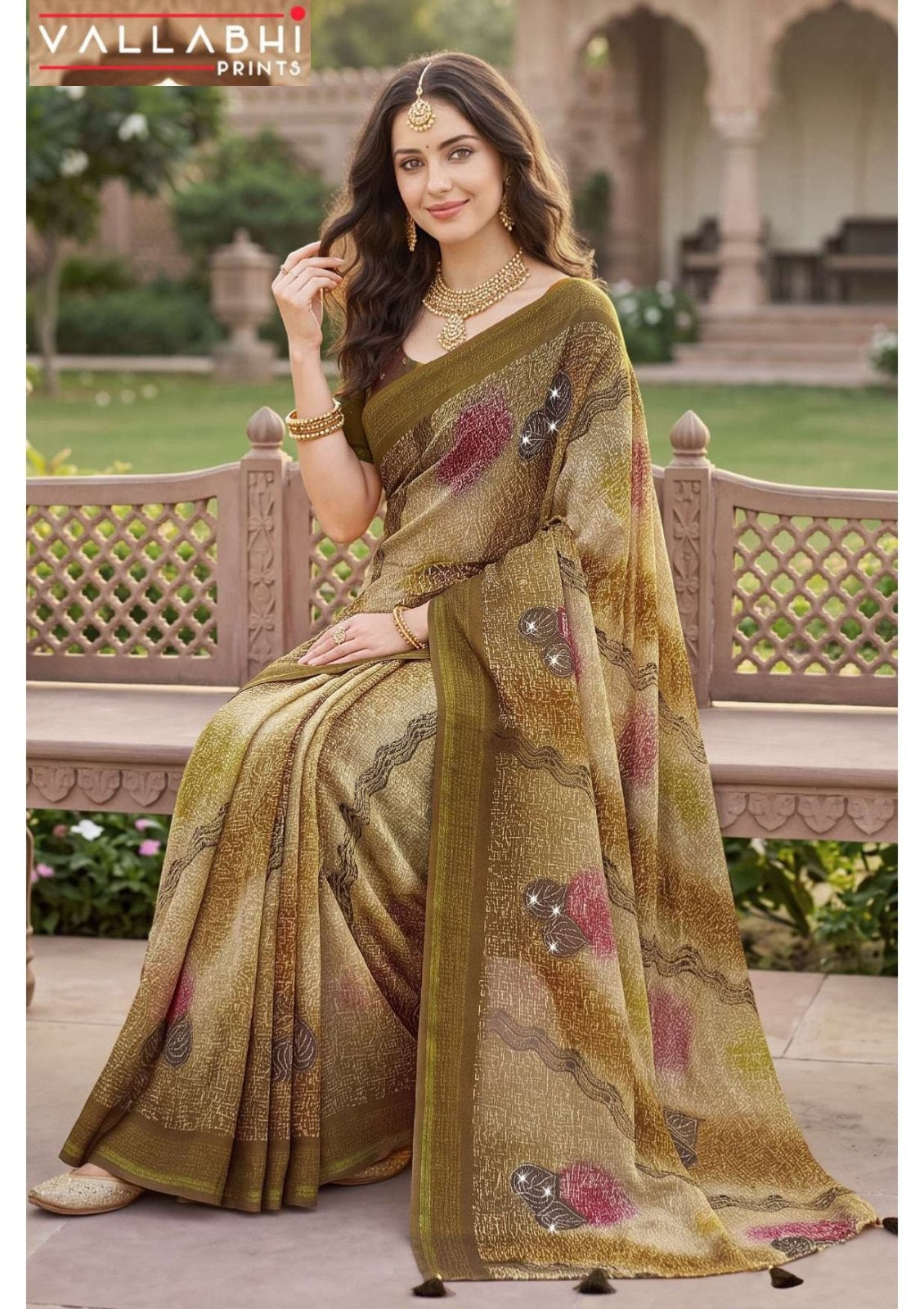 Aayushi Vol 4 Vallabhi Prints Moss Sarees Exporter India