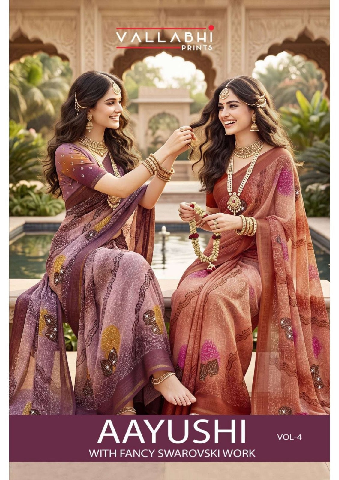Aayushi Vol 4 Vallabhi Prints Moss Sarees Exporter India